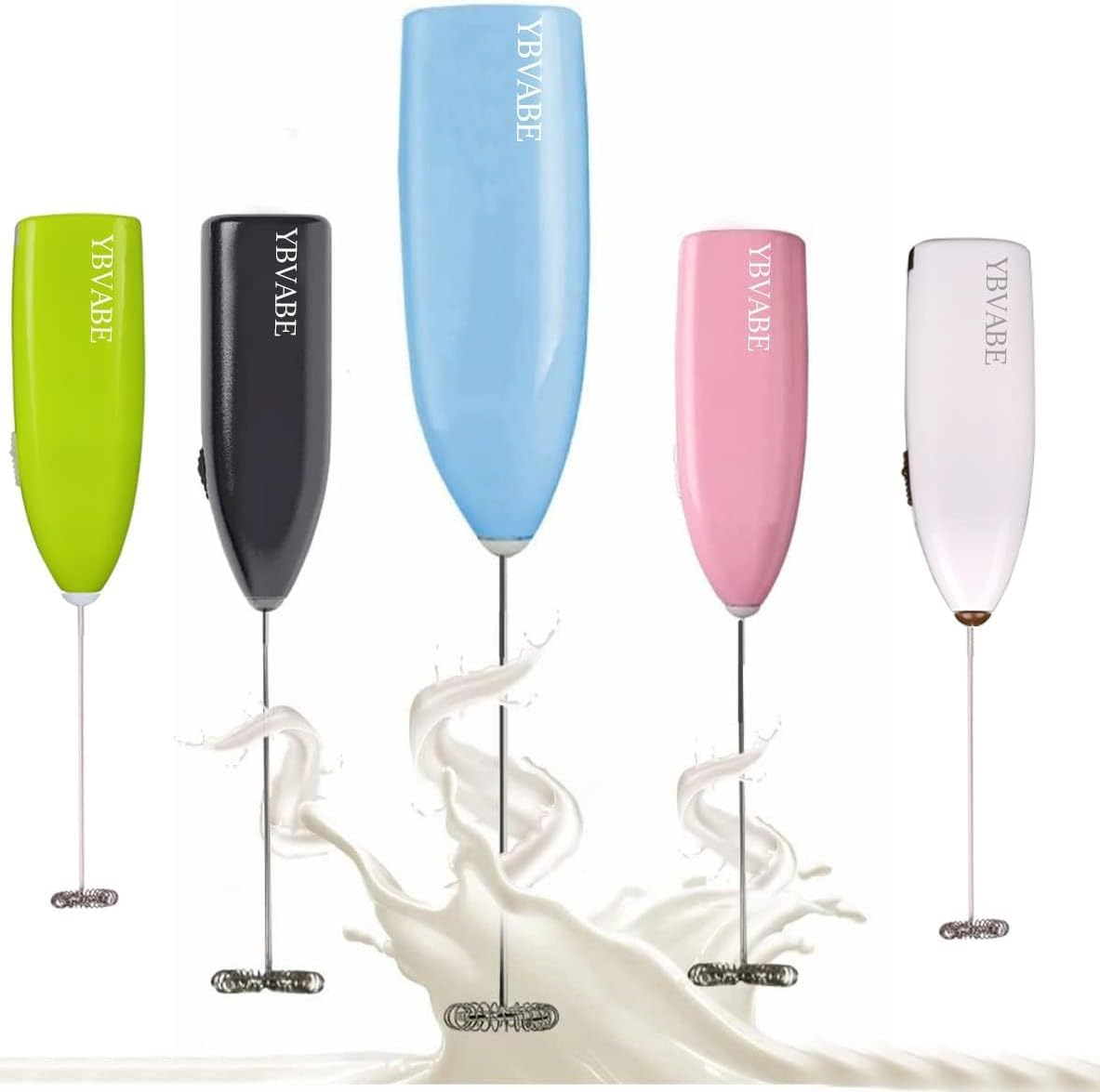 YBVABE Milk Frother Handheld - Portable Coffee Stirrer for Milk Froth, Matcha Whisk with High Powered Improved Motor, Mini Whisk Electric Chocolate Shaker, Drink Mixer for Cappuccino, Frother Maker