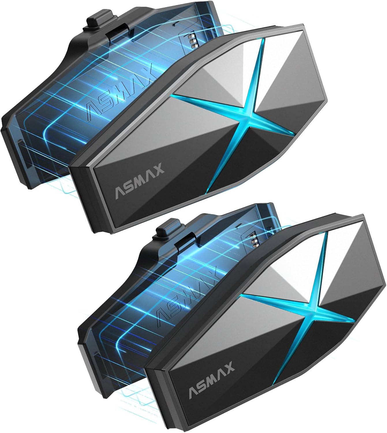 ASMAX F1 Motorcycle Bluetooth Headset with Hi-Fi Speakers for Atv/Snowmobile/Ski, 10 Riders Mesh Helmet Communication Systems with FM Radio, AI Voice Control Motorcycle Intercom with Fast Charging image number 3