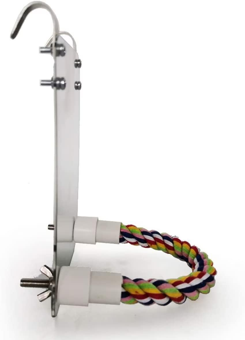 Norhogo Parrot Bird Acrylic Mirror Toy with Perch, Bird Cage Stand, Rope, Mirror for African Greys, Amazons, Parakeets, Cockatoos image number 4