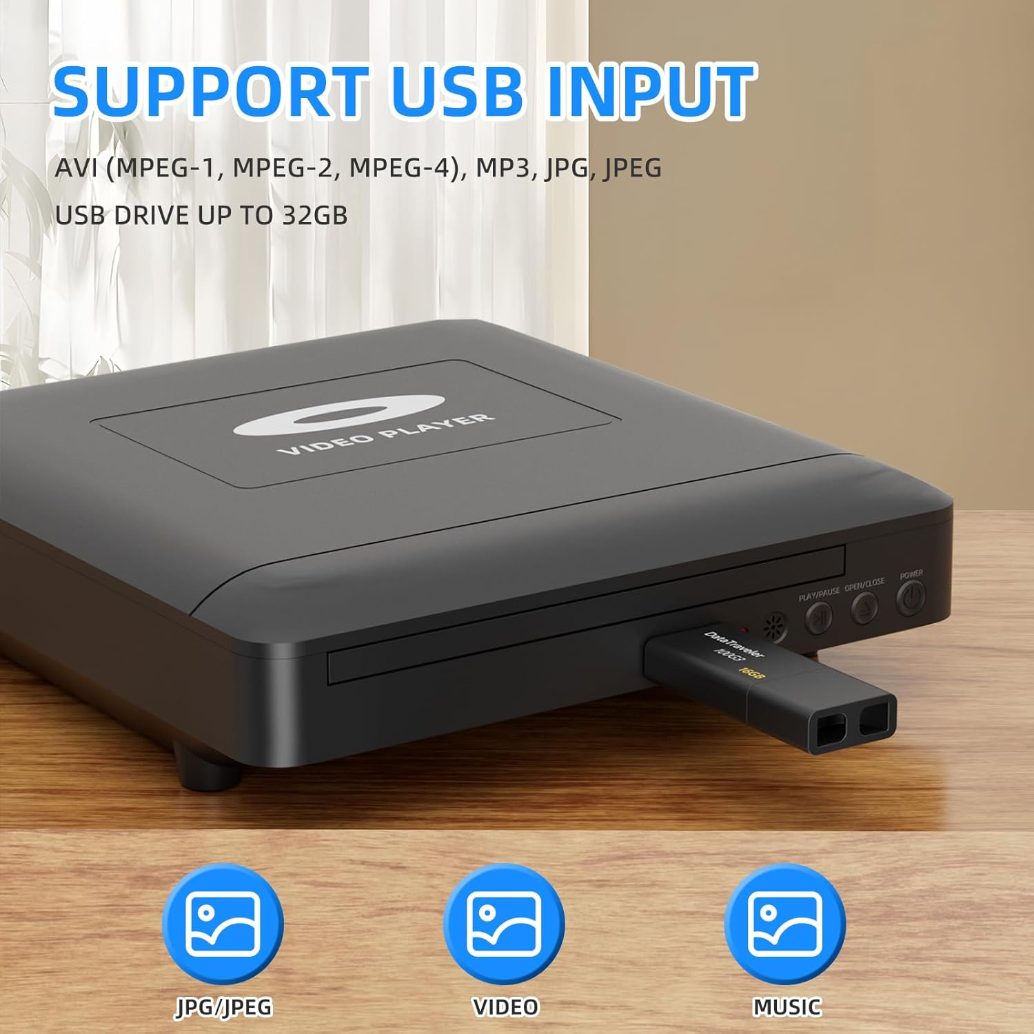 Mini HD DVD Player with Hdmi, HD DVD Player for TV, Multi Region DVD Player for Smart TV, HDMI/RCA Output Cable Included, 1080P, Breakpoint Memory,Not Blu-Ray, Built-In PAL/NTSC, CD Players for Home