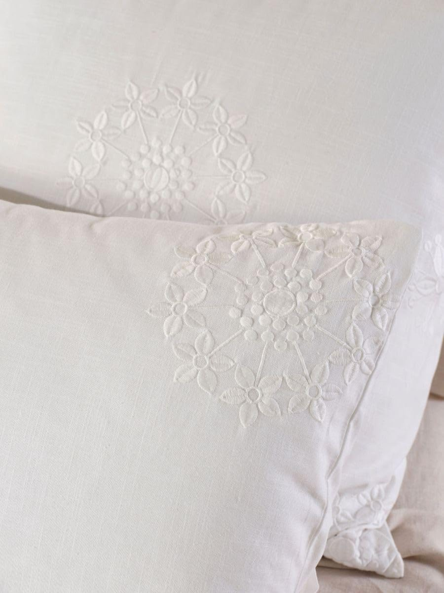 Linen House Amore Quilt Cover Set, White, Super King Size