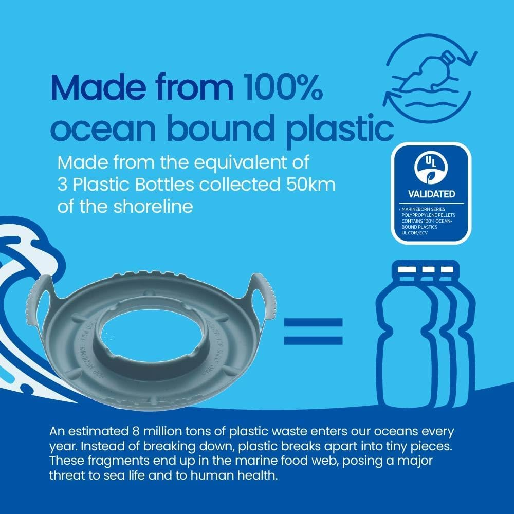 White Magic 100% Ocean Bound Plastic Microwave Cool Caddy &ndash; Spill-Proof Microwave Holder with Raised Edges | Bpa-Free, Dishwasher & Freezer Safe, Protects Hands from Burns image number 4