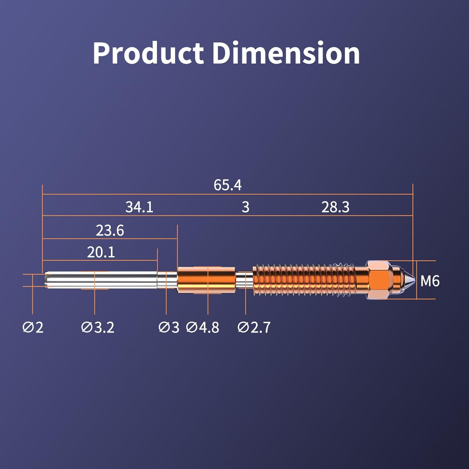 K1C Nozzles,Unicorn Quick-Swap Nozzle 0.2/0.4/0.6/0.8/1.0Mm Copper Alloy and Hardened Steel Nozzle High Temperature Resistant Nozzles for Ender-3 V3 K1C K1 Max 3D Printer (0.2Mm) image number 6