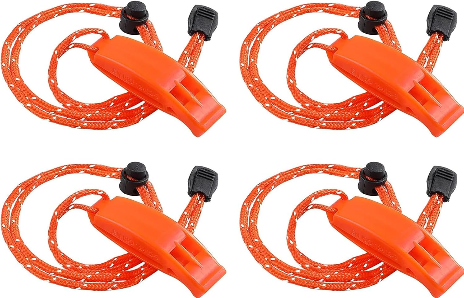JZUNHN 4PCS Safety Survival Whistles, Super Loud Safety Whistle with Lanyard, Ideal for Kayaking, Boating, Swimming, Water Survival, Hiking, Camping, Climbing