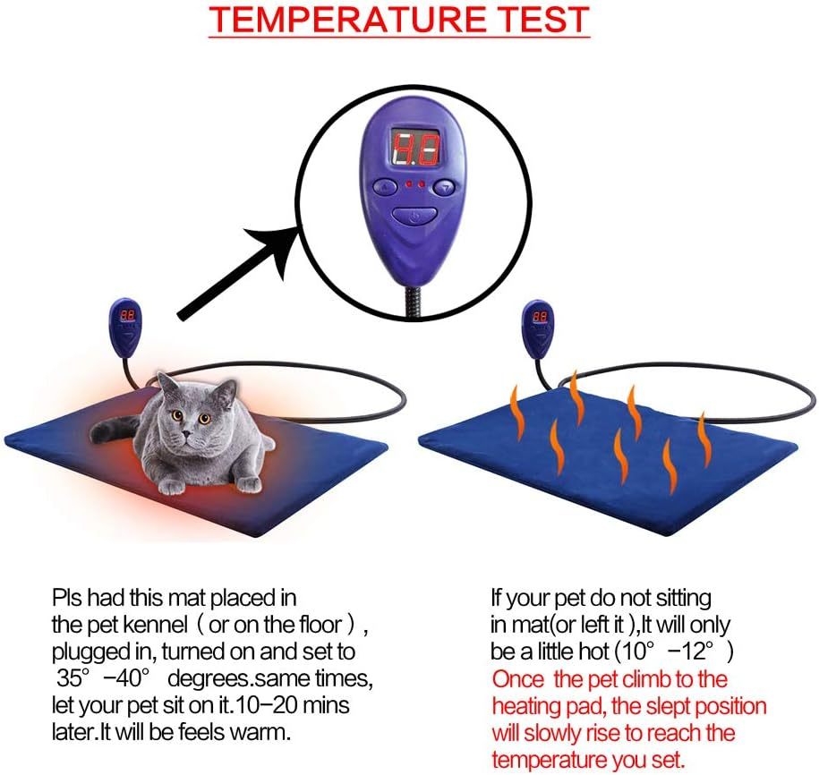 Outdoor Waterproof Electric Pet Dog Heating Pad Cat Puppy Heated Warming Bed Mat Thermal Protection Kennel Heater Safe AU Standard (40X30Cm Green) image number 2