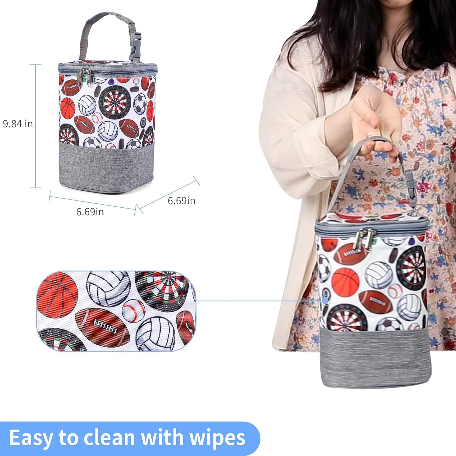 Baby Bottle Bag with Ice Pack Cooler - Insulated Tote for Working Mom, Breastmilk Cooler for up to 4 Large 8 Ounce Bottles image number 3