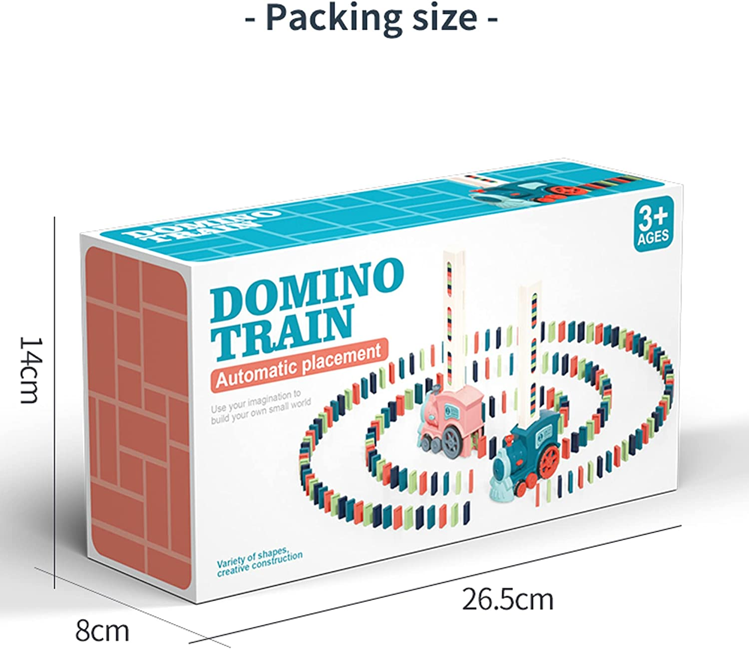 2022 Upgrade Domino Train Toy Set, Automatic Domino Train Set with Upgrade 3 Color Domino Blocks for Kids,Domino Train Toy Set for Boys and Girls Age 5-12 (Blue-60Domino) image number 6