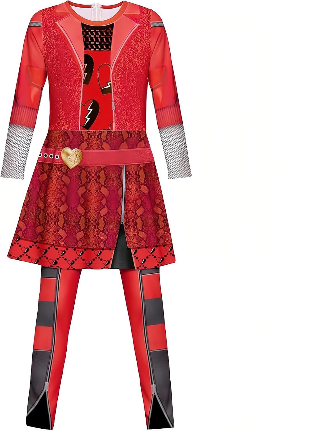 Red Costume Descendants 4 the Rise of Red Costume Bodysuits Party Dress up for Halloween Dress up Outfit Accessories