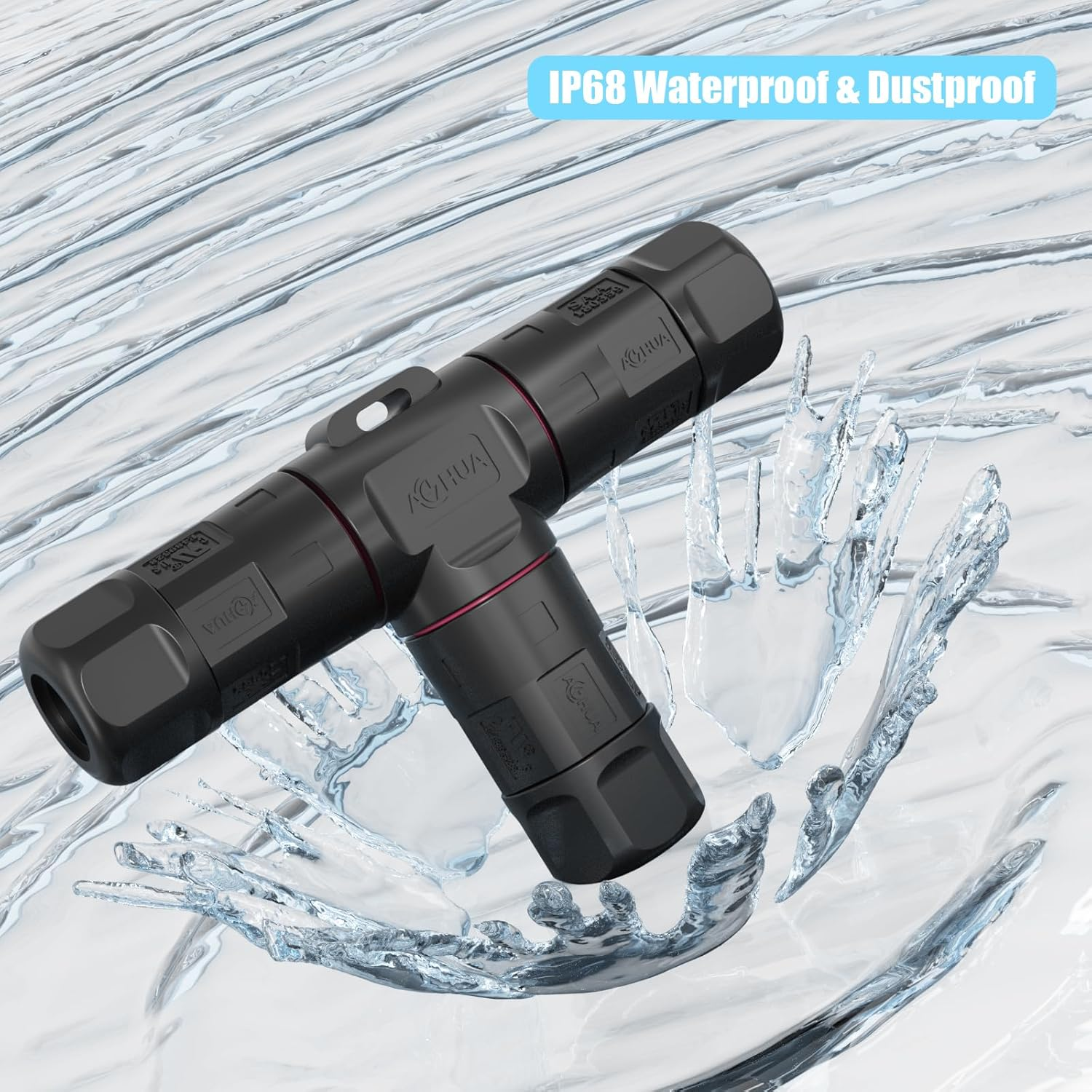 AOHUA 3 Way Junction Box, M23 3-Pin Connector, 500V/35A, IP68 T Shape Waterproof Electrical Wire Connector for &Oslash;10-15Mm Cable, Ul/Saa/Ce/Rohs Certified (1-Pack)(Ah-M23-3503T01122) image number 2