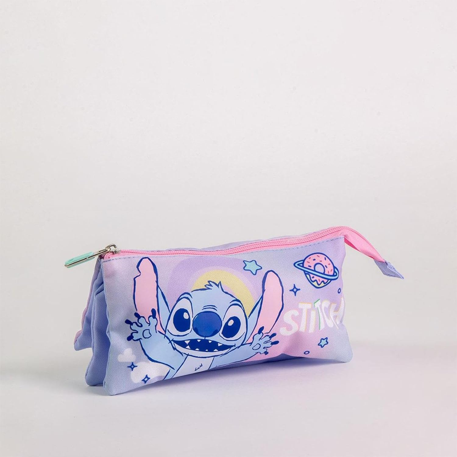 Stitch Pencil Case with 3 Compartments, Triple School Pencil Case with Stitch Design, Zipper and Extended Space for Organizing Pens, Ballpoint Pens and Daily School Supplies, Stitch, Stitch., Licensed image number 2