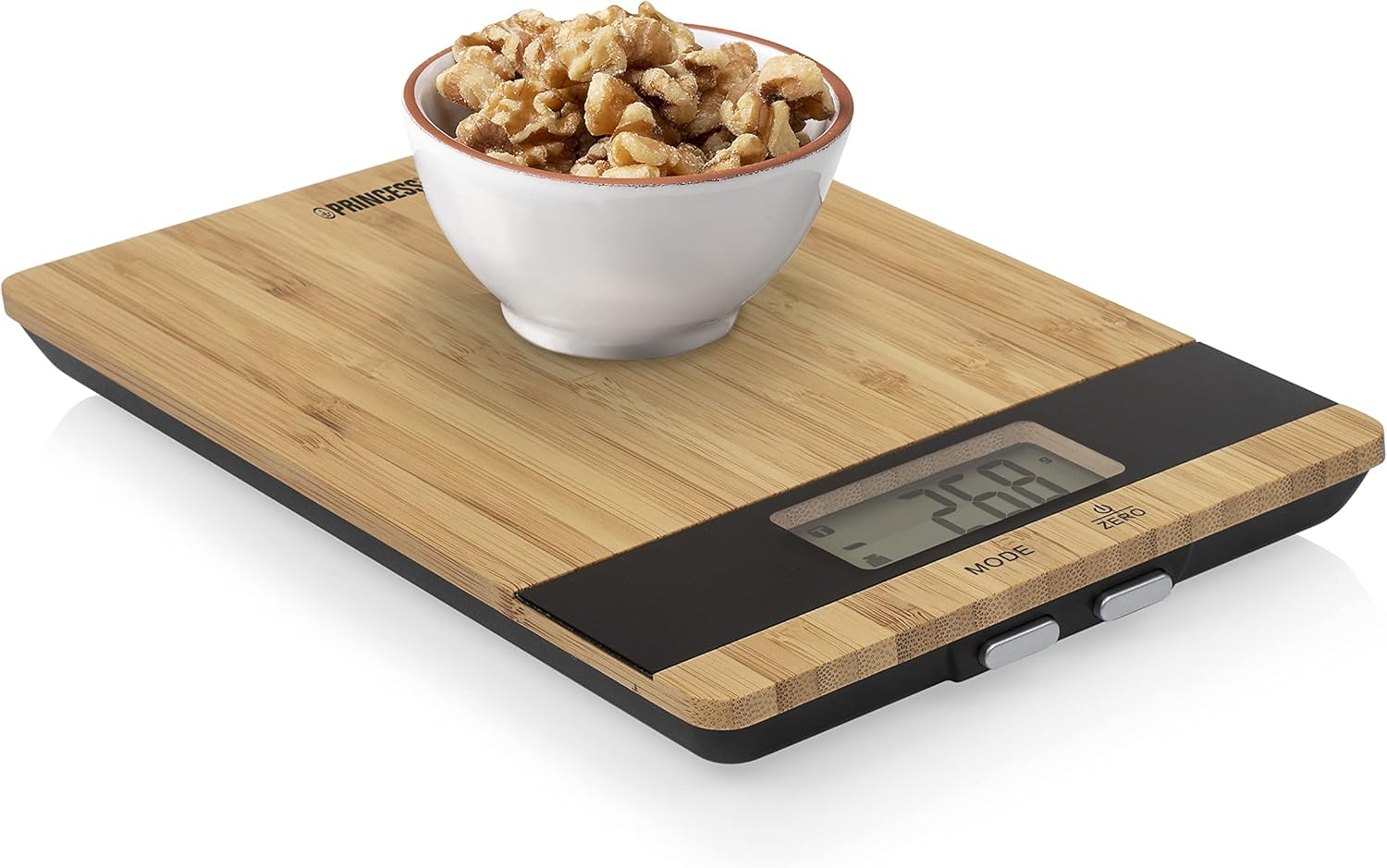Princess 492944 Pure Kitchen Scale, 5Kg Capacity, Battery Powered, Bamboo image number 2