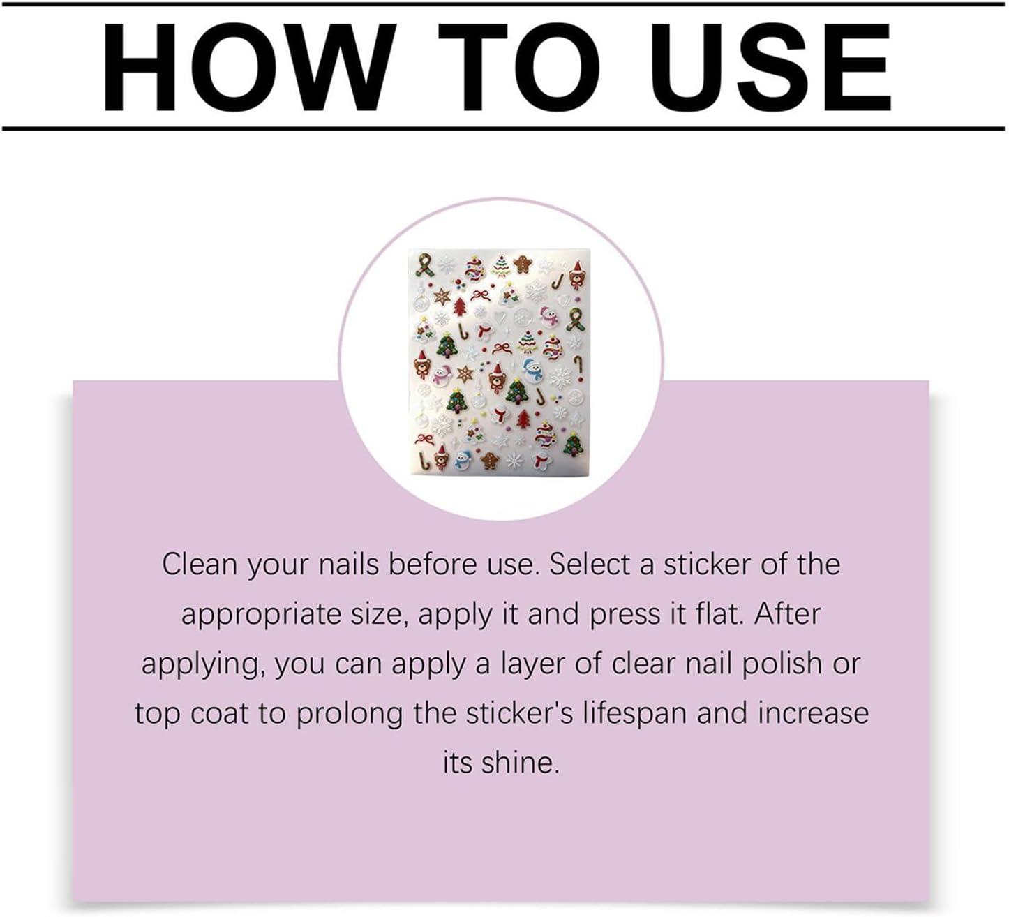 Furtryvl Winter Nail Stickers | 3D Christmas Art Decorations - Holiday Nail Decals | for Women Girls Kids Home Salon Studio Manicure Personal Care image number 2