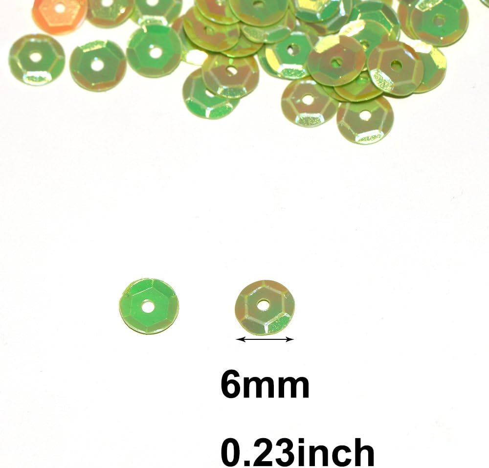 VAPKER 15 Colors 6Mm Loose Sequins Rainbow Cup Sequin Bulk Iridescent Spangles Craft Supplies Assorted Colors for DIY Arts Crafts Making(150Gram) image number 3