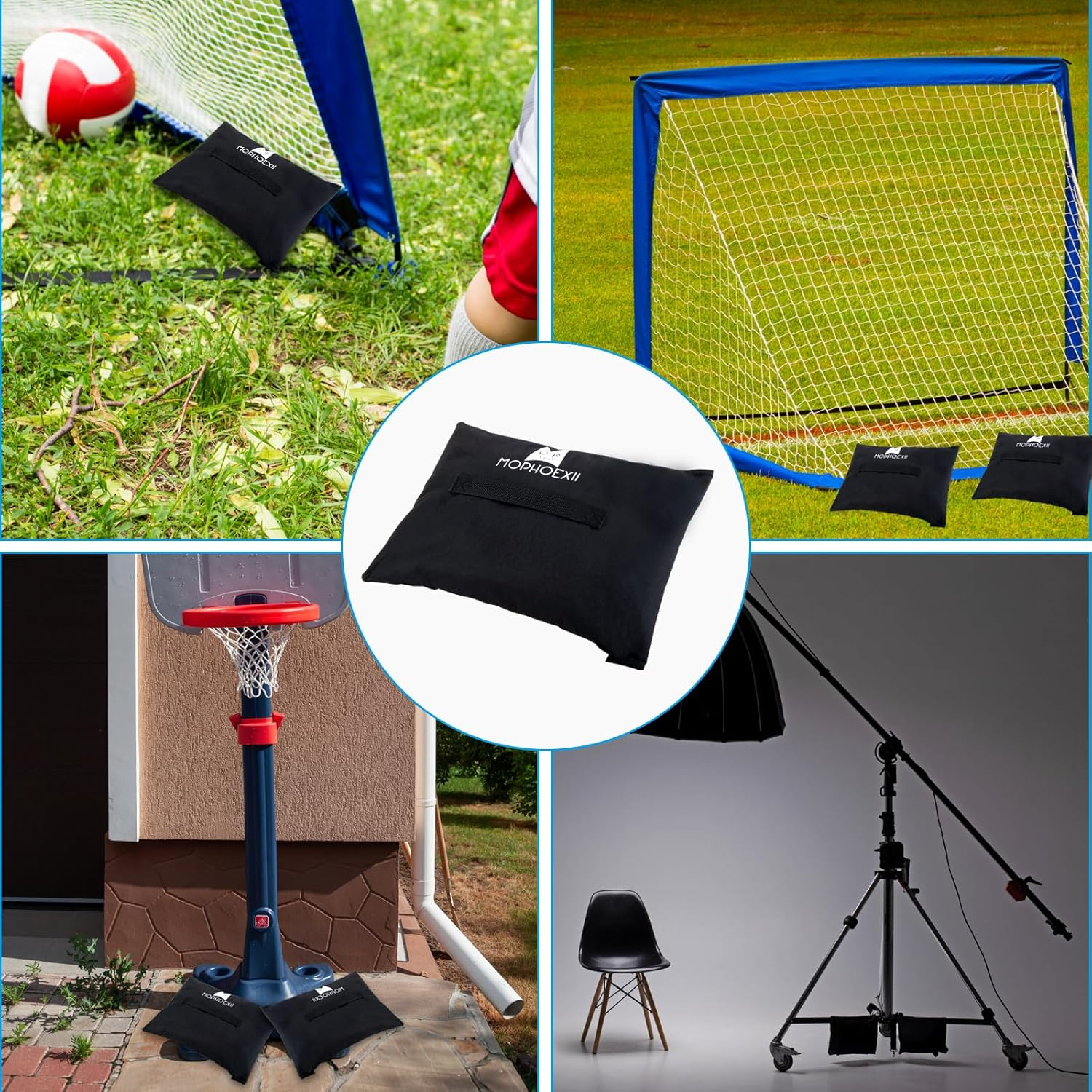 MOPHOEXII Sports Net Sandbags,All Sport Sandbags for Baseball Nets, Soccer Goals, Golf Nets, Football Nets, Hockey Nets,Weighted Anchor Bags - Orange-4 Pack image number 6