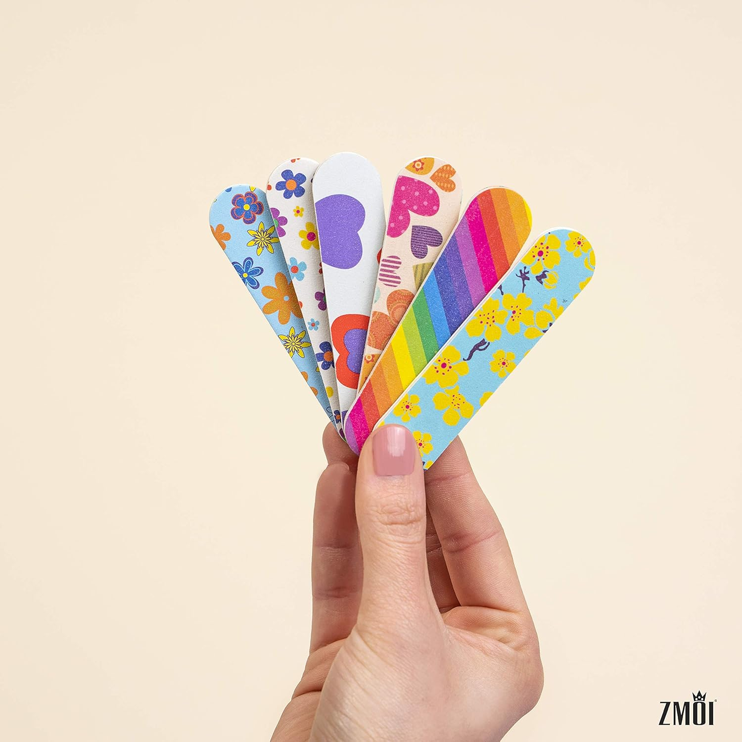 Zcollection TM (1 DOZEN) Colorful Girly Mini Emery Board Nail Files image number 5