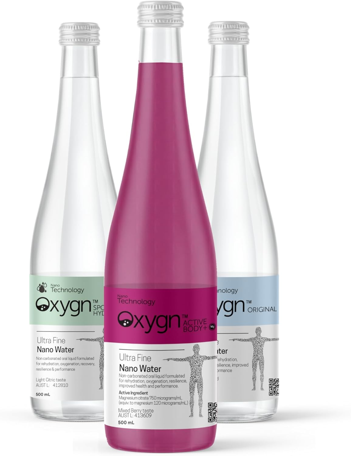 OXYGN&trade; Active Body+ - Nano Oxygen Water -Mixed Berry Taste - 1X12 500Ml Bottles - Infused with Magnesium to Assist in the Reduction of Dehydration and Cramping and Improving Muscle Stamina. image number 5