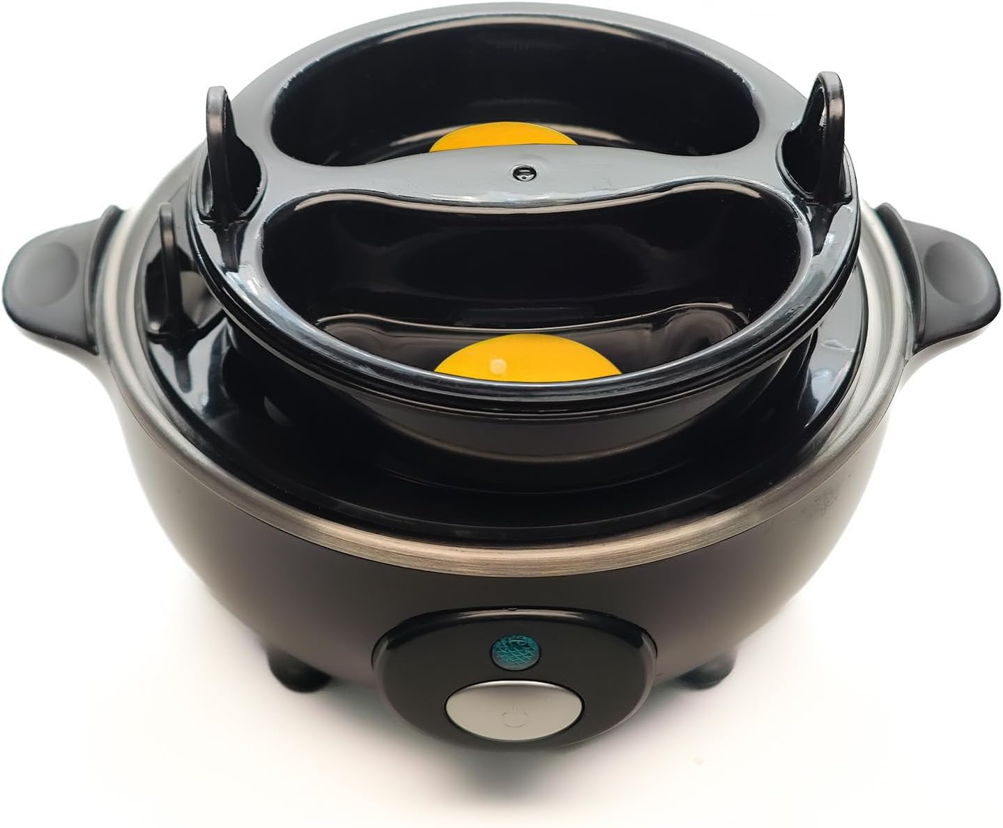 ALEX HOME Rapid Egg Cooker, 7 Capacity, Soft Medium Hard Boiled Eggs, Poacher & Omelet Maker, Auto Shut-Off & Buzzer, Easy Clean &ndash; Black image number 5