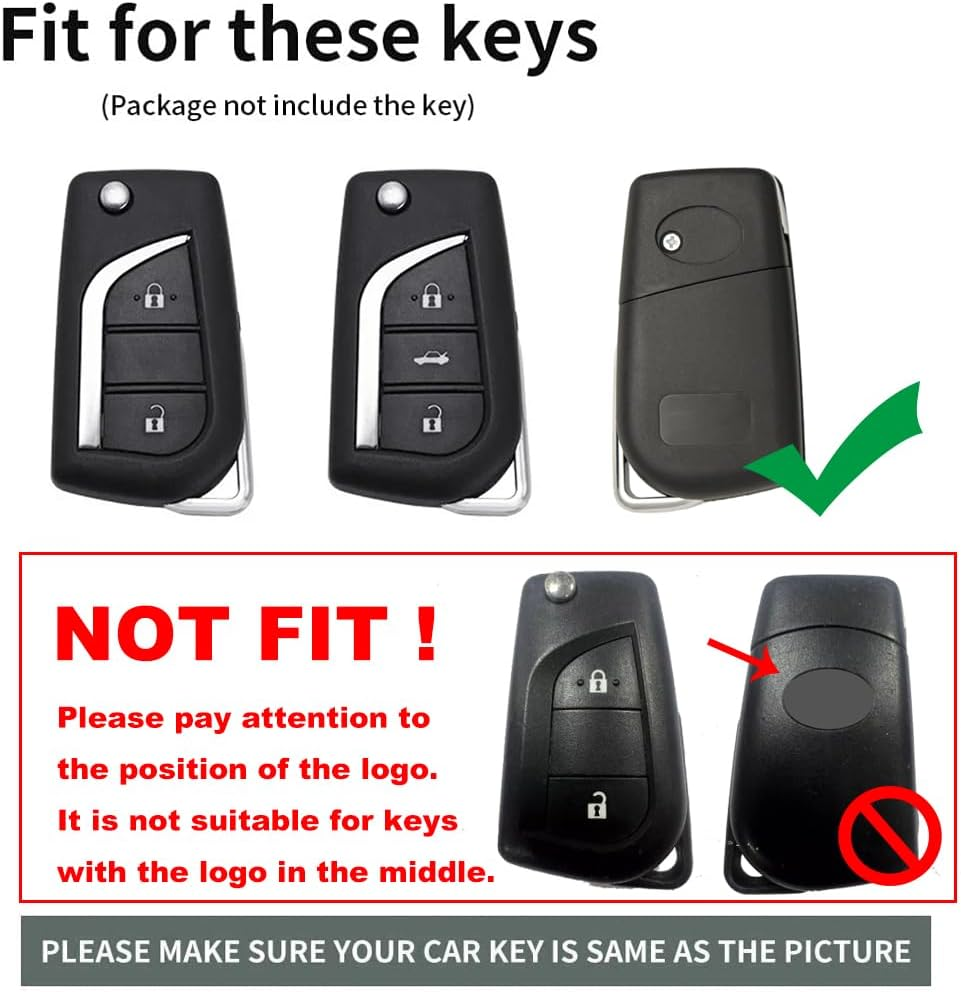 TPU Flip Car Key Fob Cover Fit for Toyota Aygo Yaris Corolla Auris Avensis Hilux Rav4 2010-2020 Key Case Shell Key Holder Bag Keychain Keyring Decoration Accessories 2 Buttons White image number 1