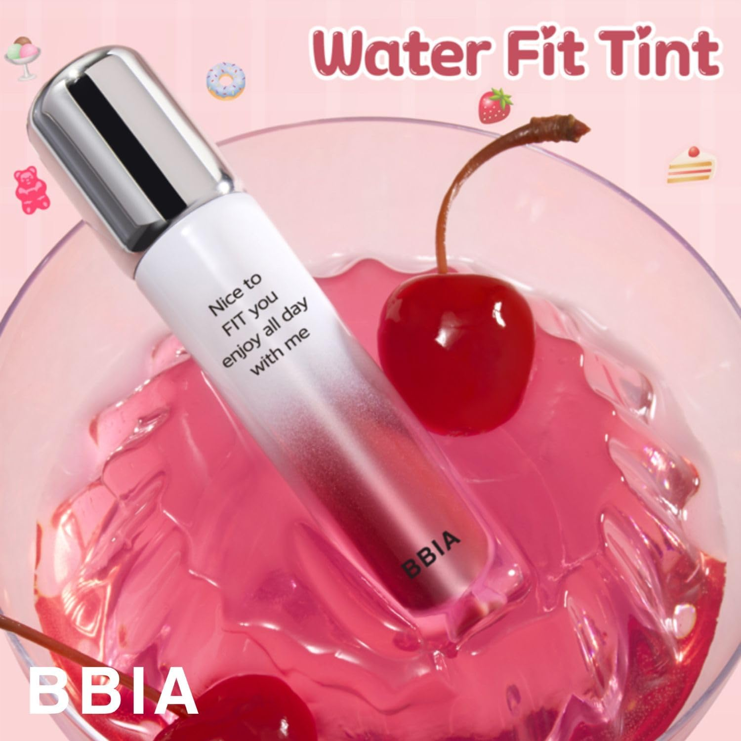 BBIA Water Fit Tint - Extreme Persistence Long-Lasting Watery Glow Fixing Tint Lightweight High Pigment Clear Colors Non-Smudging Glowy Finish Korean Daily Lip Makeup (03 PIECE of YAKGWA, Pack of 1)