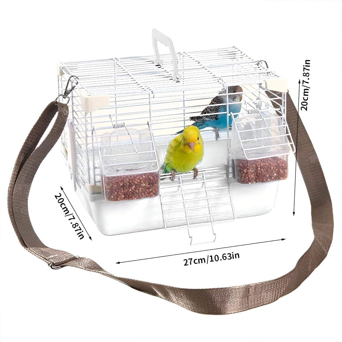 Jade Deals Portable Bird Carrier Cage Backpack - Travel Bird Cage, Outdoor Ventilated Pet Bag, 10.63&times;7.8&times;7.8In, with Shoulder Strap & anti - Escape Door image number 6