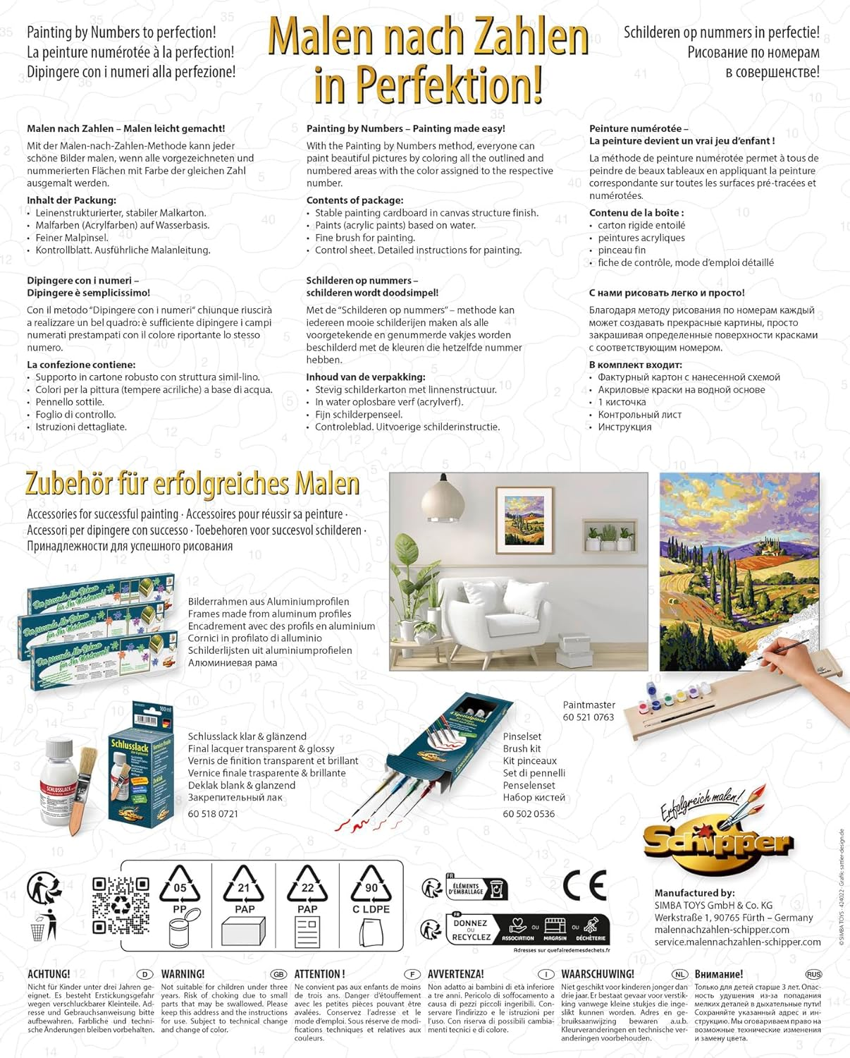 Schipper 609240911 Paint by Numbers - Cypress Alley - Painting Pictures for Adults, Includes Brush and Acrylic Paints, 24 X 30 Cm image number 4