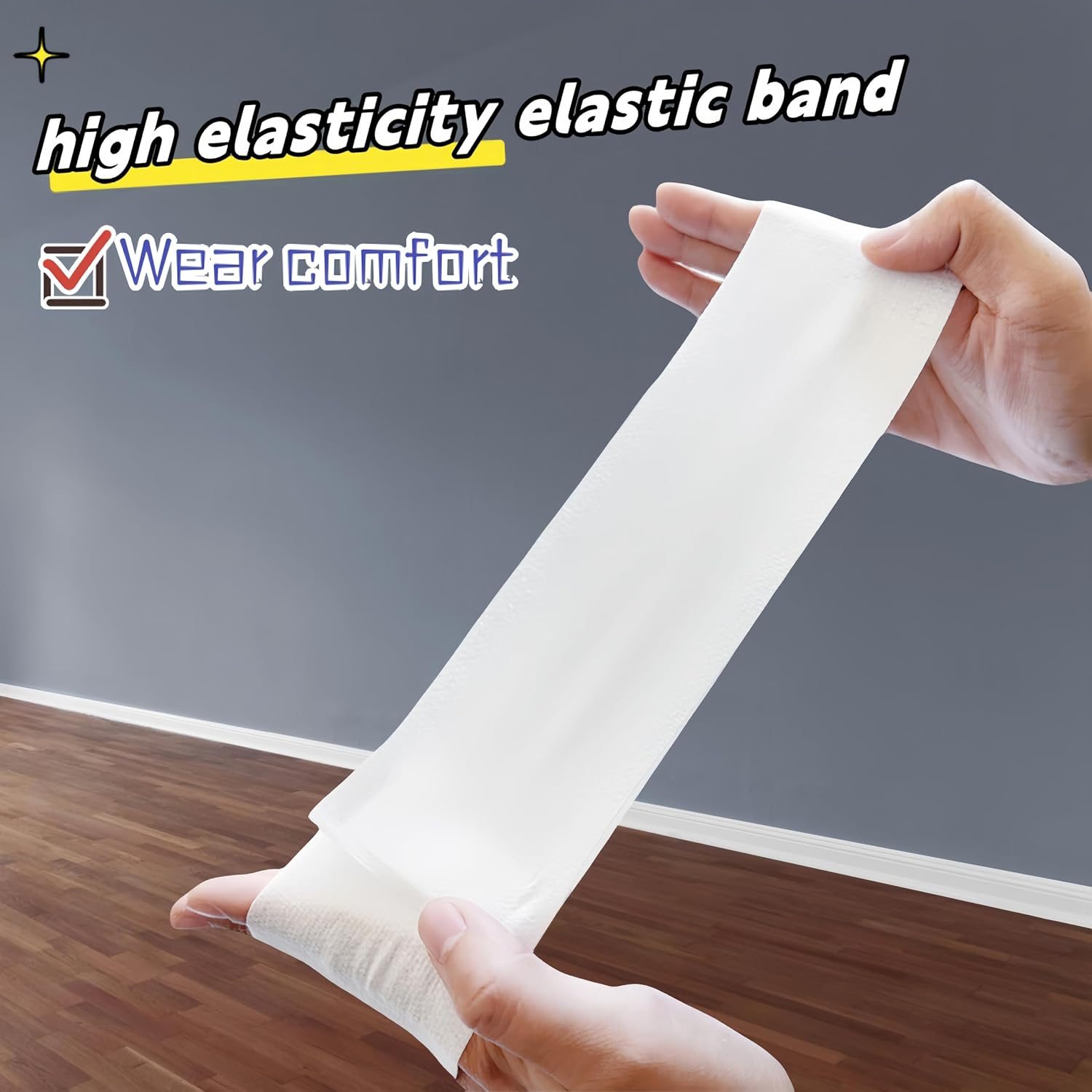 Acycoin2A 100PCS Disposable Stretchable Headband with Closure for Spa Facial Treatment Non-Woven Individually Wrapped Hair Wrap image number 3