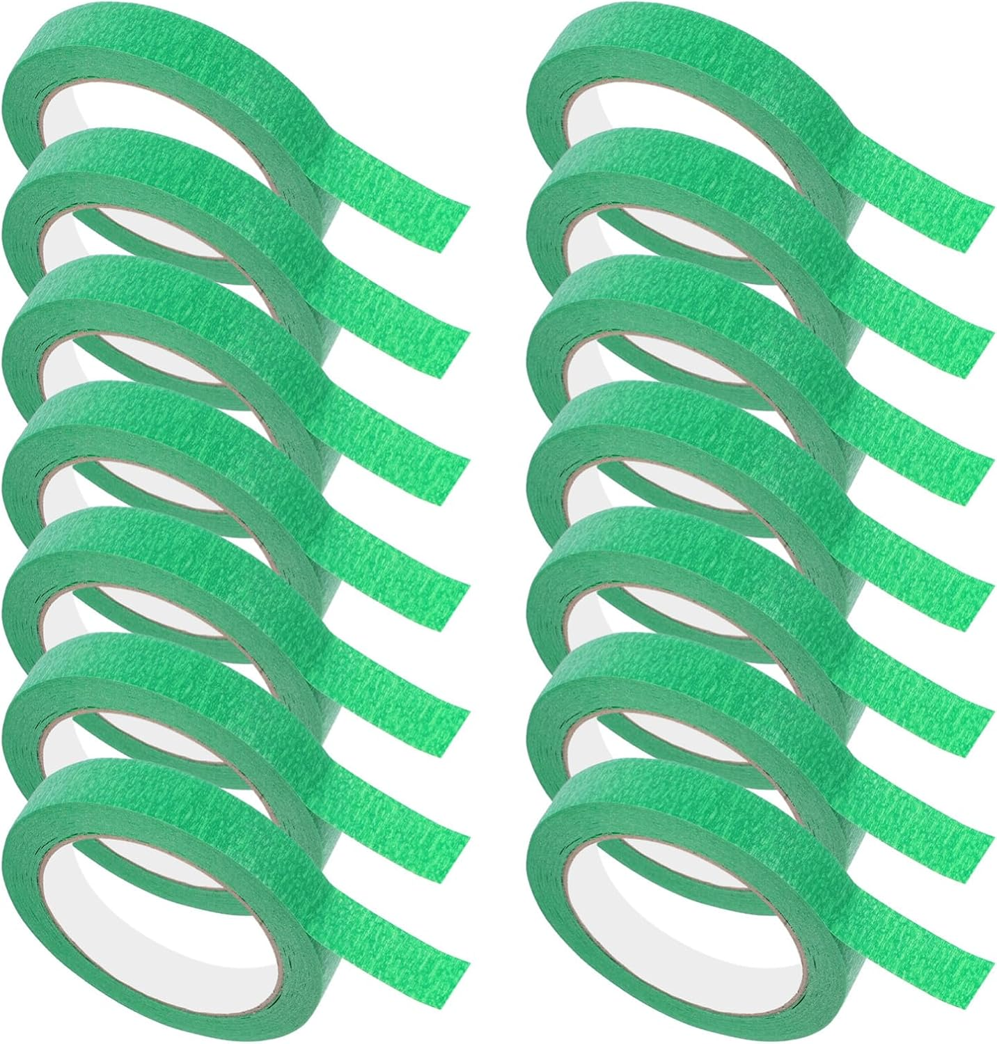 OSALADI 14Rolls Painters Tape Masking Paper Green Multi-Surface Paint Masking Tape for Painting Car Detailing DIY Arts Craft Home Office School Projects