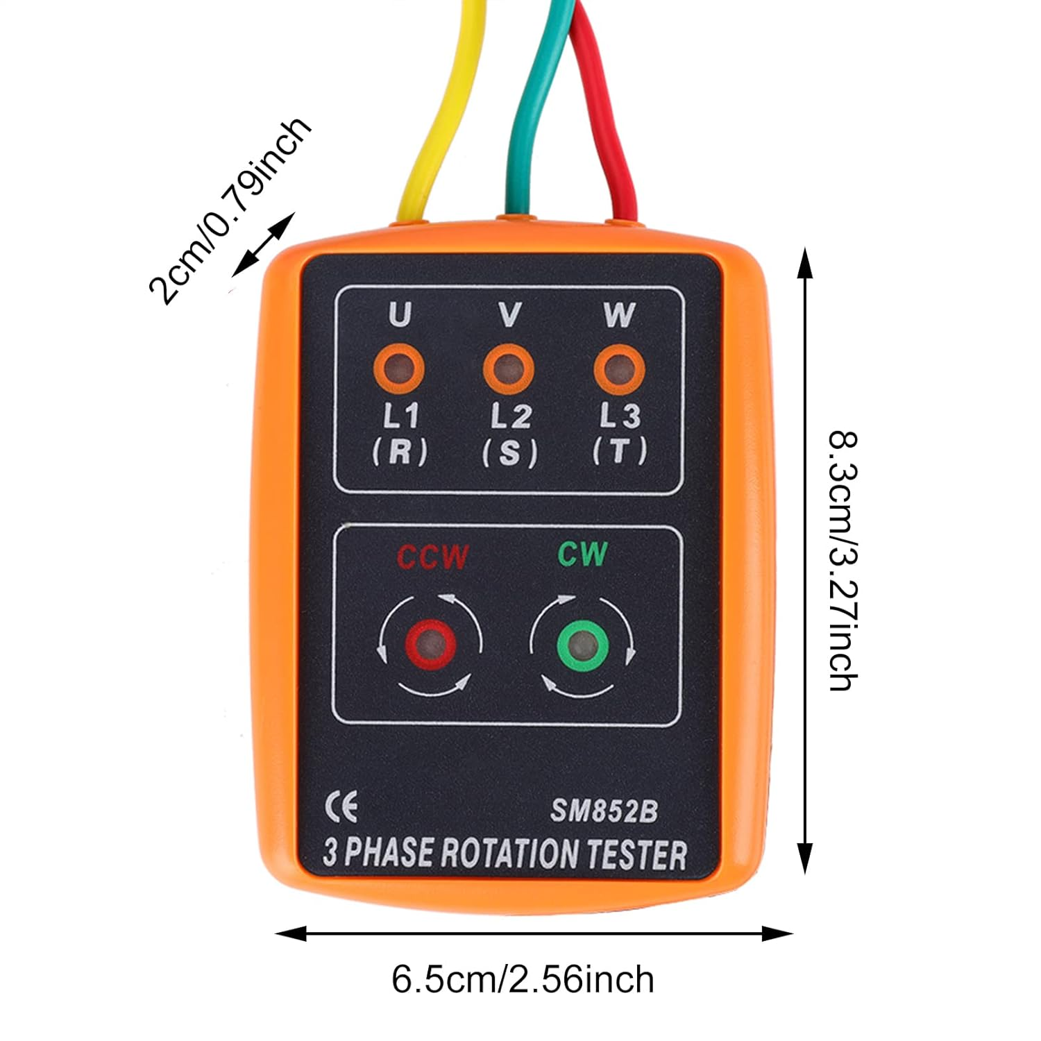 Respicefinem 3 Phase Power Meter Sm 852B Phase Sequence Detector 60V~600V Ac Sequence Order Rotation Indicator Tester 3 Phase Rotation Meter 20Hz-400Hz