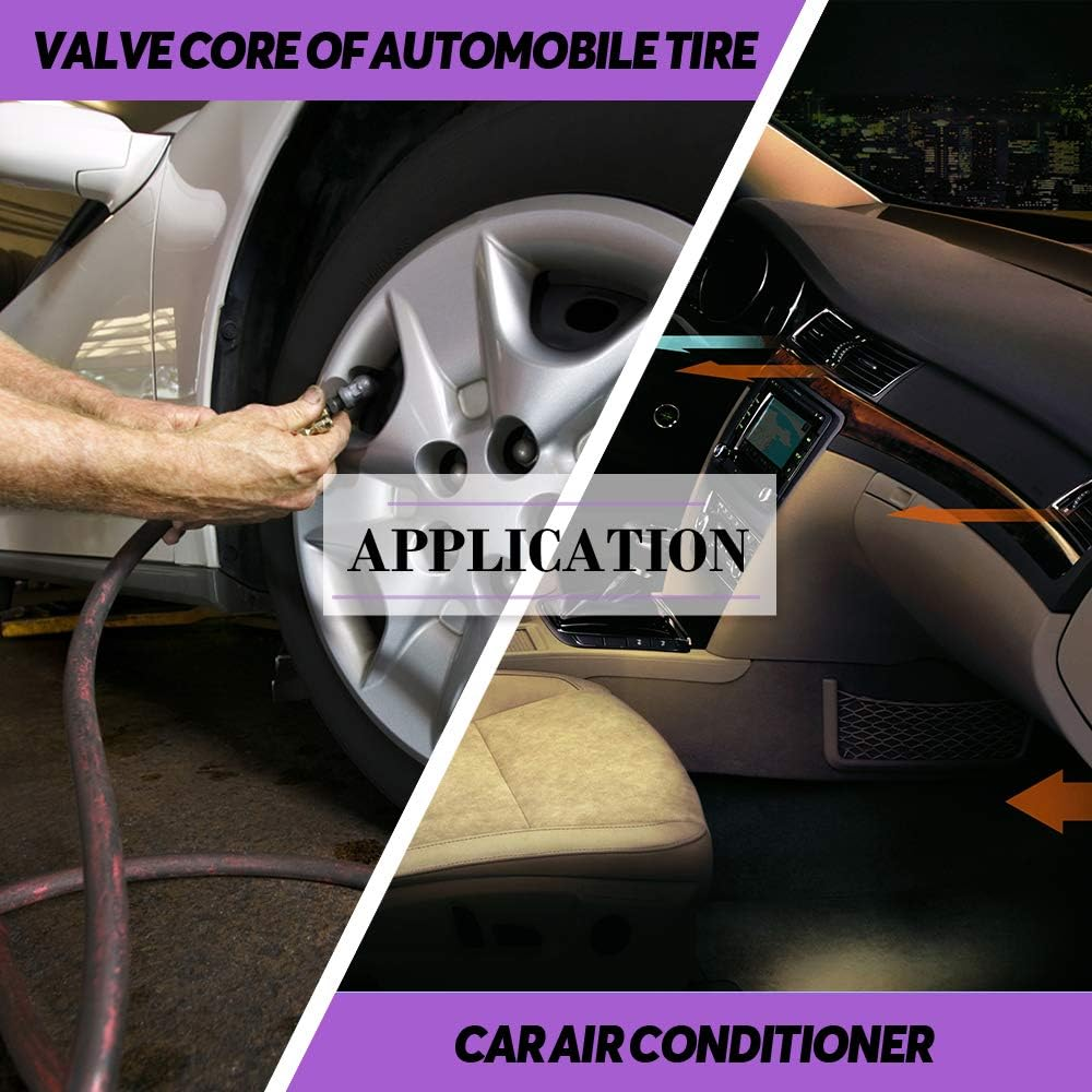 Swpeet 41Pcs R12 / R134A AC Master Valve Core Repair Kit, Including Assortment R12 R134A Valve Core Refrigeration Tire Valve Stem Cores with Remover Tool for Most Cars image number 1