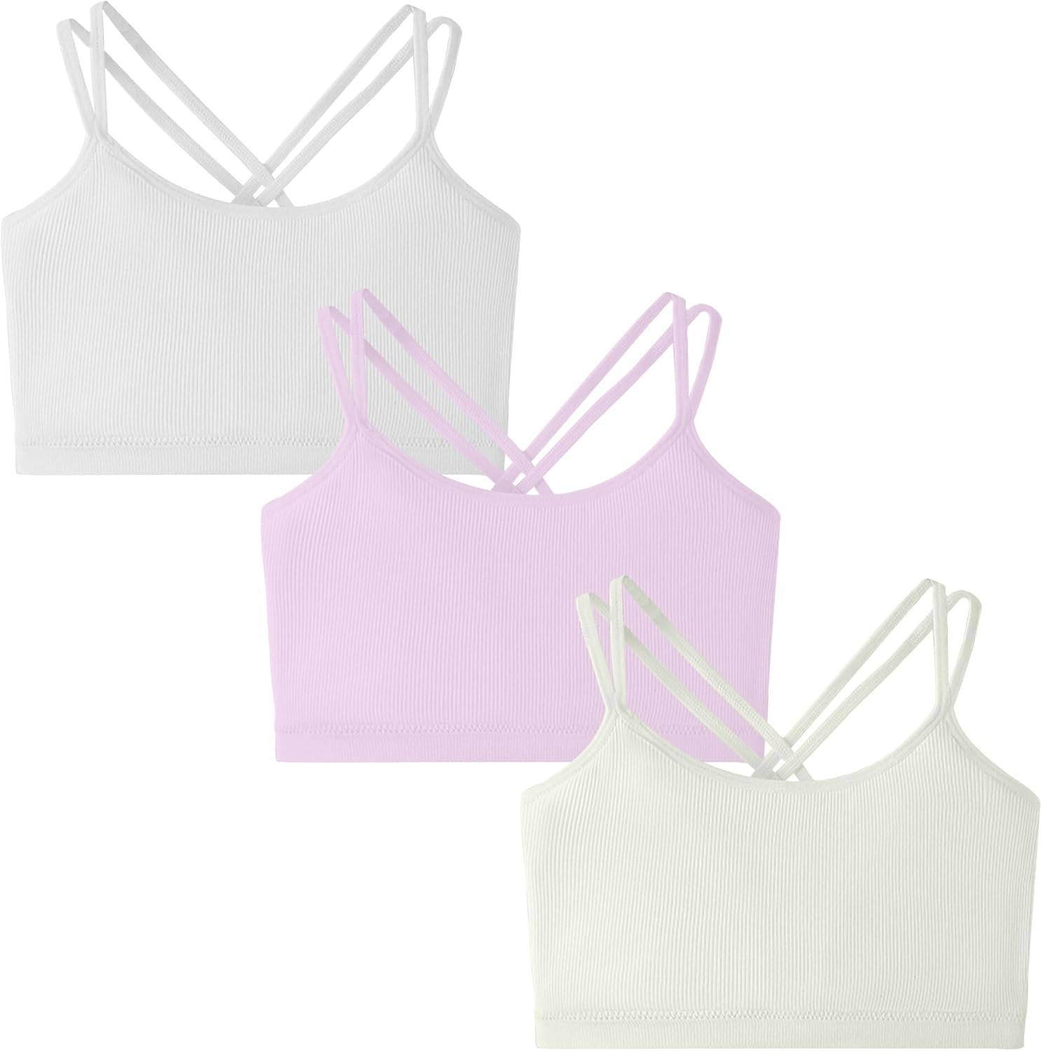 KEOYA Teen Girls Training Bra Kids Lightly Padded Beginner Bra Cotton Wireless Everyday Bra