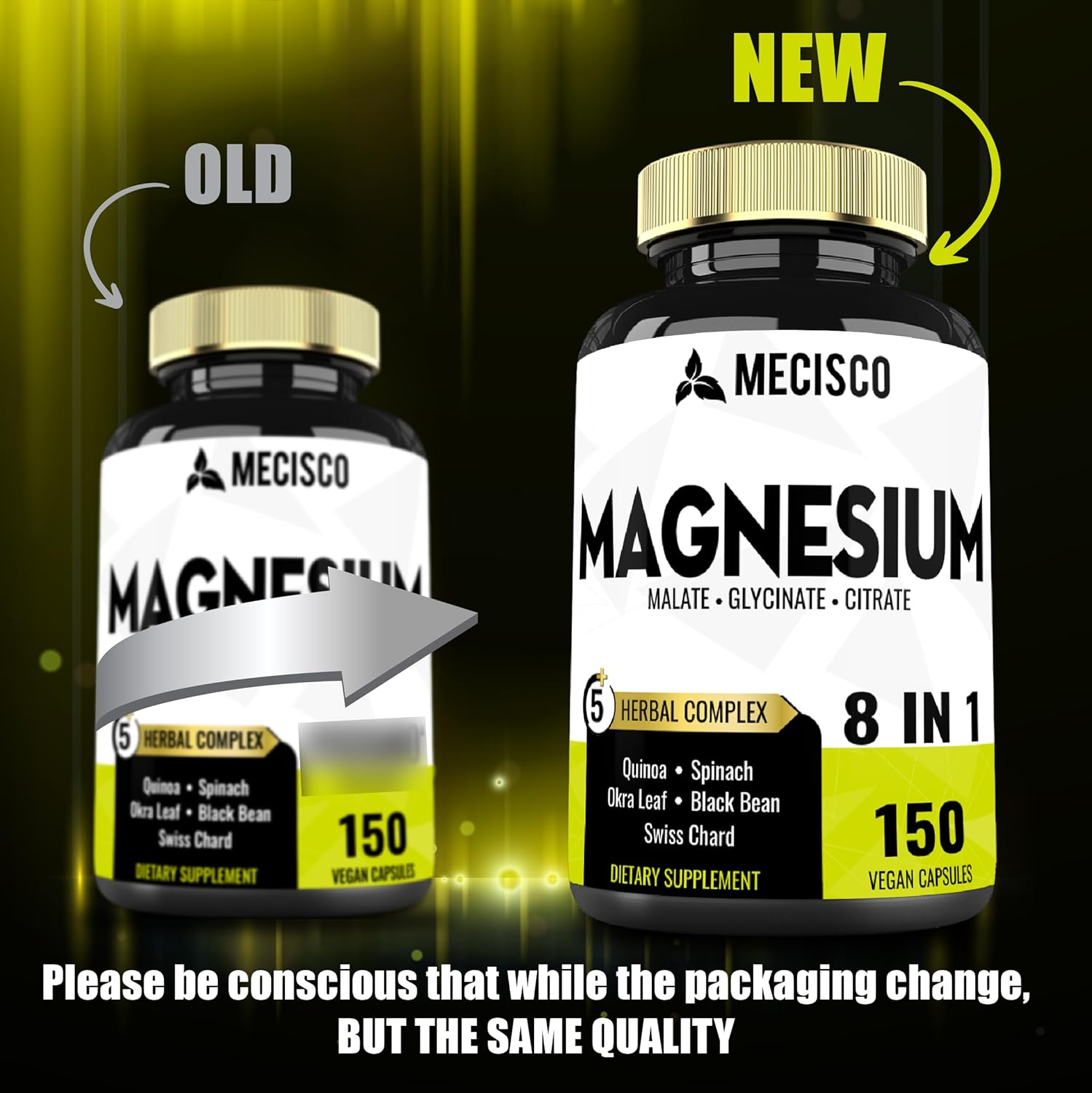 15500Mg Magnesium Complex Supplement Added Organic Spinach Leaf, Organic Swiss Chard Leaf, Okra Leaf, Quinoa & Black Bean - 150 Capsules for 75-Day Supply - Brain Support, Restful Mood & Immunity image number 4
