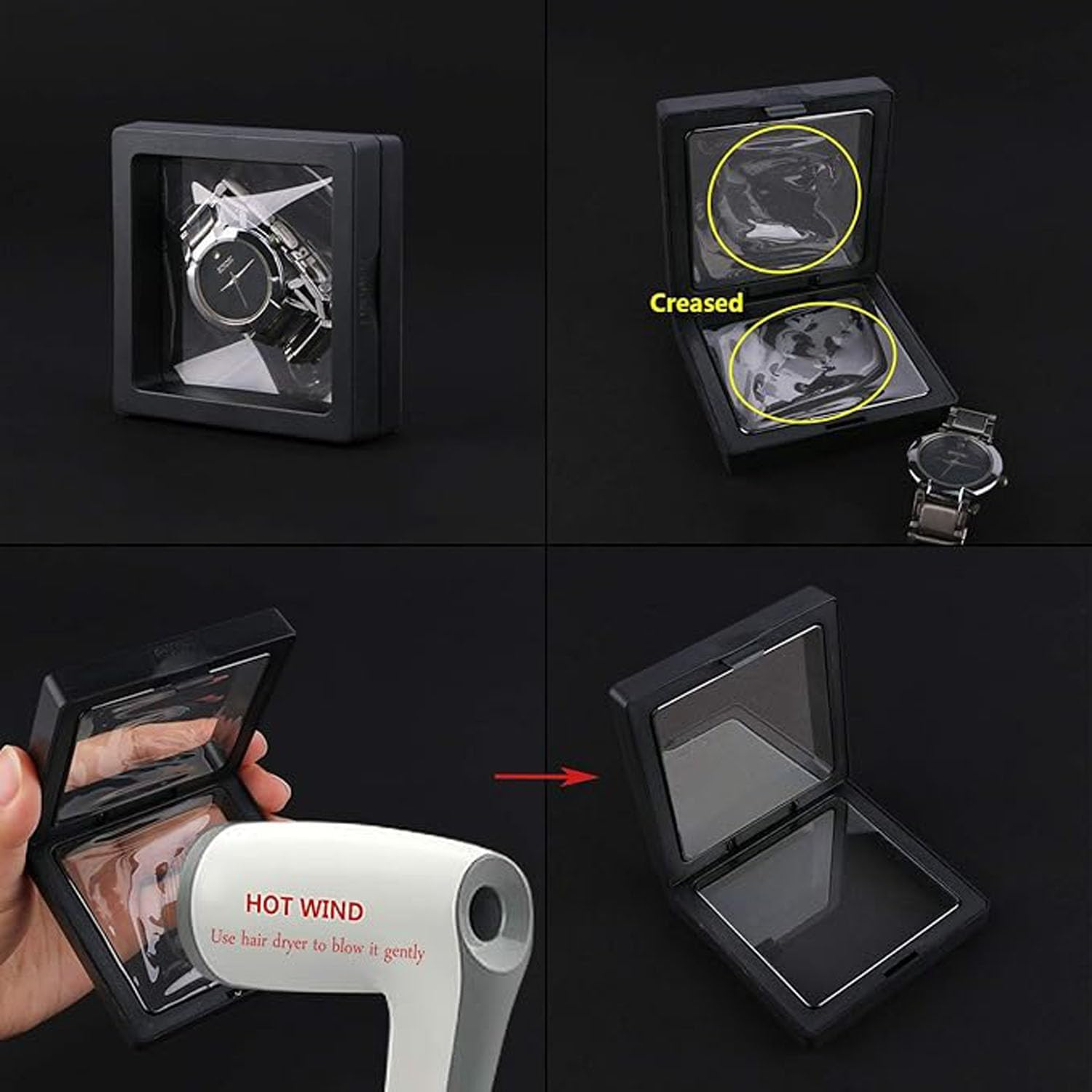 10Pcs 3D Floating Frames Display Holder Stands,Transparent Coin Display Stands,3D Floating Jewelry Frame,Challenge Coin Holder for Jewelry Antique Specimens (Black 2.75Inch) image number 5