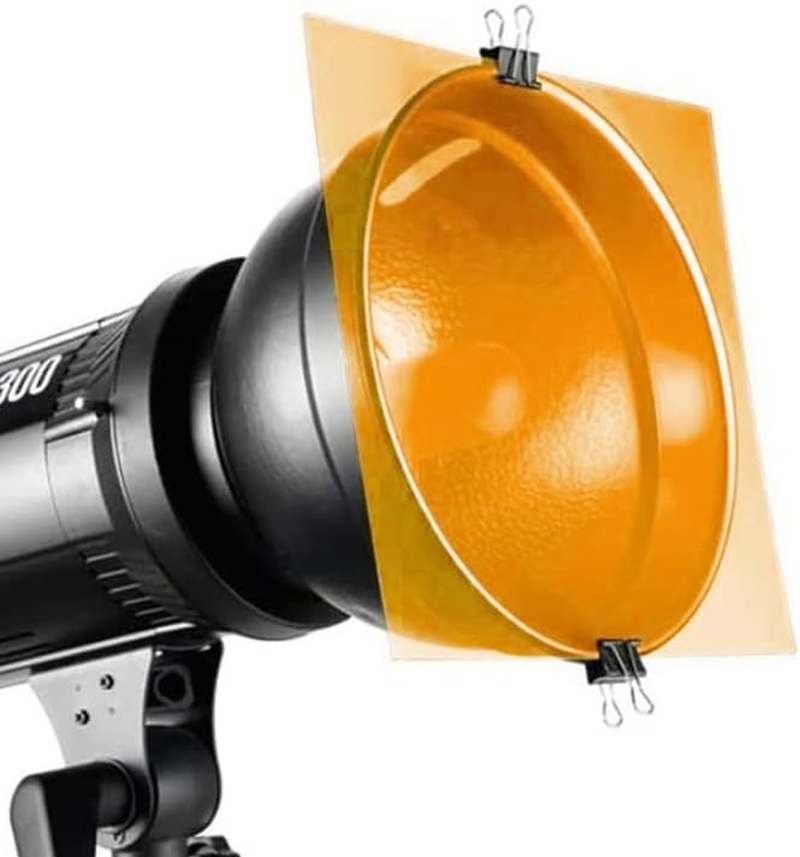 LALAFINA Light Filter Sheets 5-Pack Color Correction Gels for Photography Lighting Transparent Colored Plastic Film for Photo Video Studio Effects image number 2