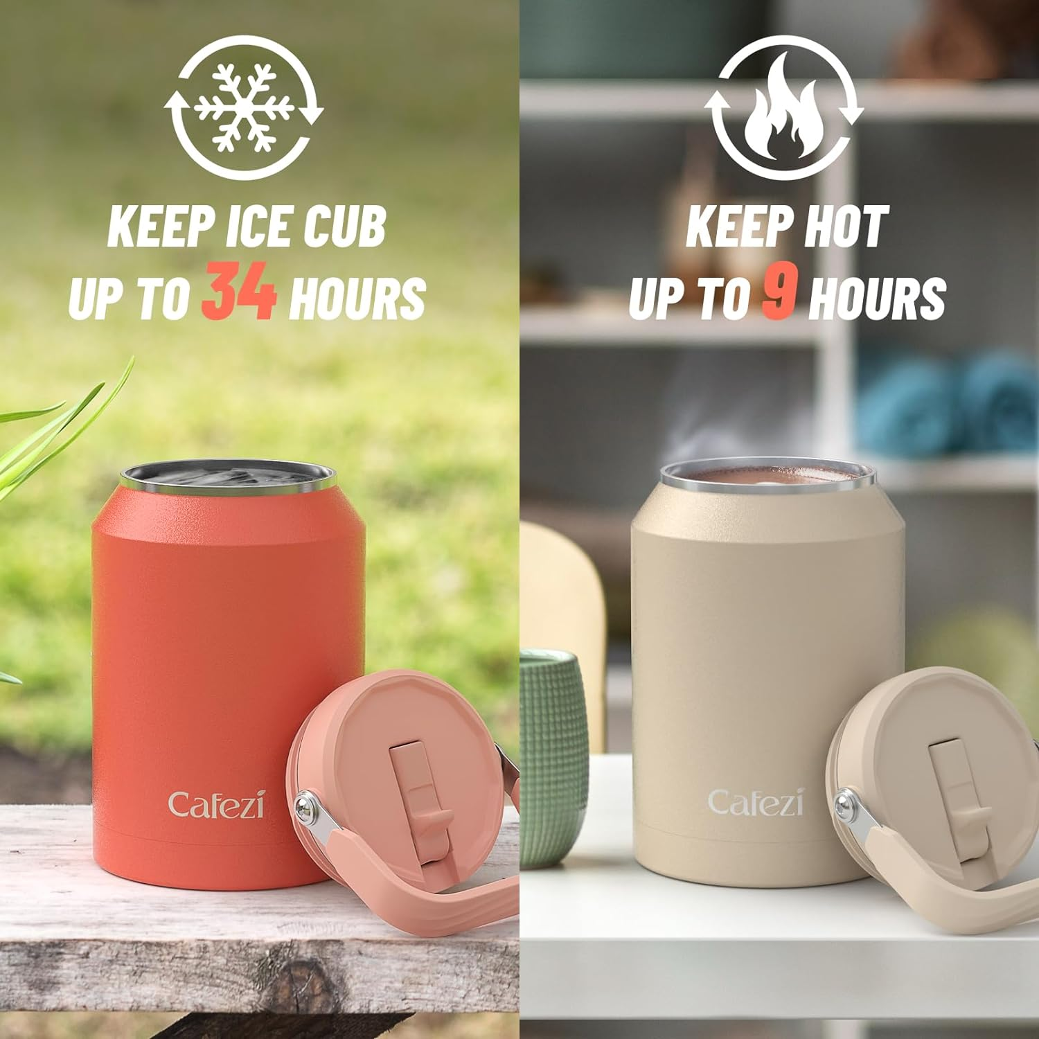 64Oz (2L) Stainless Steel Water Bottle - Insulated Double Wall Vacuum Flask with Flip Straw & Carry Handle, Leakproof Gym Water Jug Keeps Ice 34Hrs, No Sweat Design for Outdoors, Hiking, Work image number 3