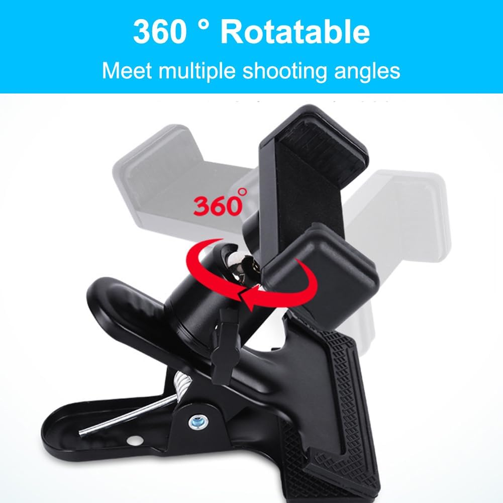 Clamp Holder Clamp Tripod with 1/4 Inch Ball Head, Camera Holder, 360 Degree Camera Flash Holder, Metal Tripod Clamp, Clamp Tripod Flash Rail Mounting Adapter, Clamp Tripod Flash Rail with Mobile image number 3