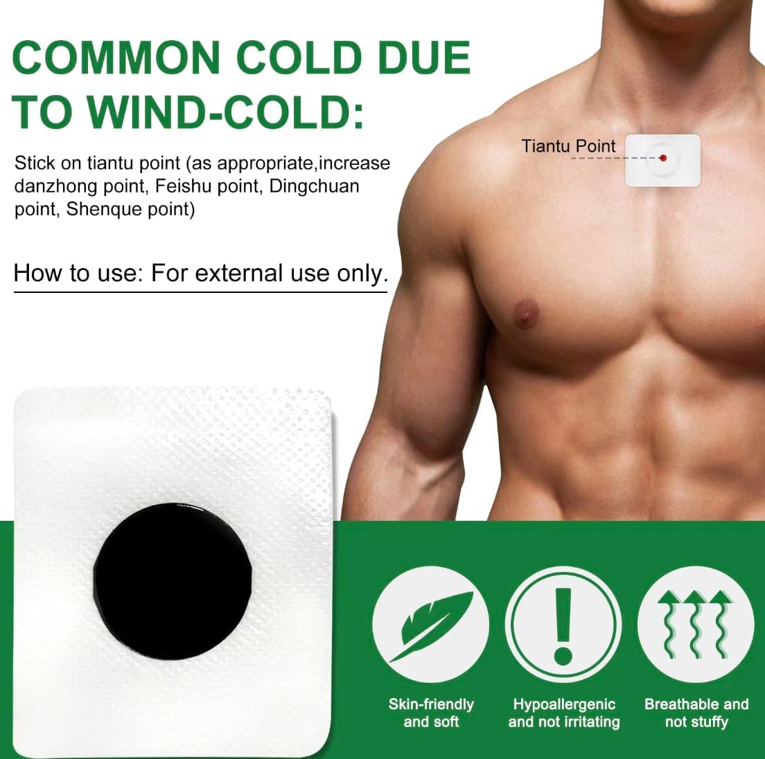 Herbal Cough Relief Patch &ndash; 100% Natural Extracts &ndash; Easy-To-Use, Skin-Friendly & Hypoallergenic &ndash; Gentle Support for Comfort &ndash; 6 Patches per Bag image number 2