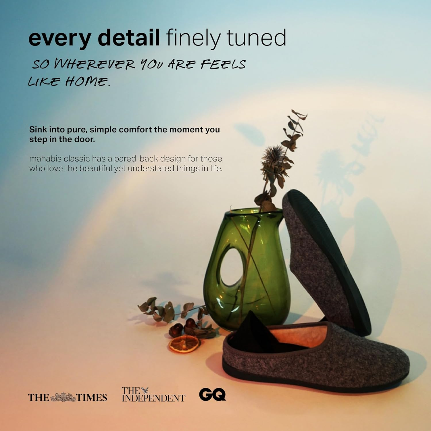 Mahabis | Unisex Slippers | Classic Collection | Premium Comfort with Refined Design & Support | Supreme Wearability & Heat Controlled | 100% Wool Lining