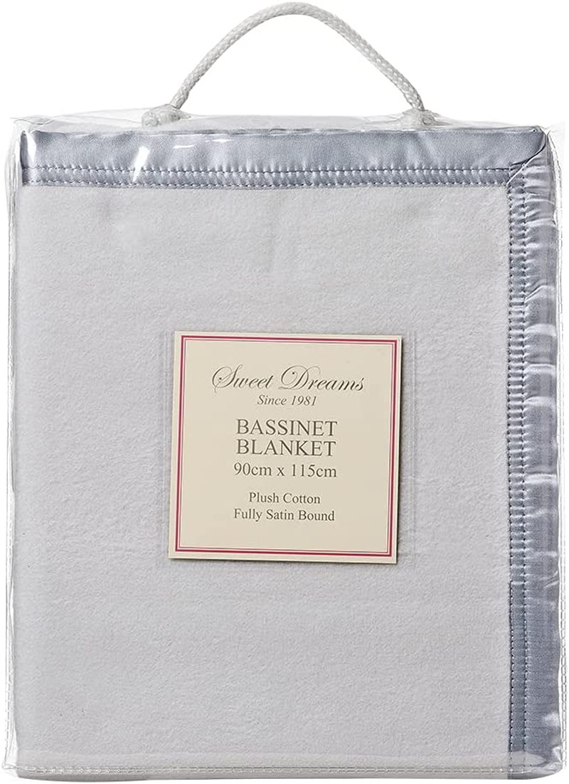 Sweet Dreams Bassinet Cotton Fleece Blanket, Grey