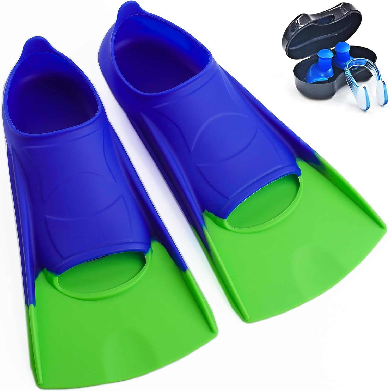 Nagiee Swim Fins, Kids Swim Flippers for Lap Swimming, Comfortable Silicone Flippers with Mesh Bag, Travel Size Swimming Flippers for Women Youth Adults