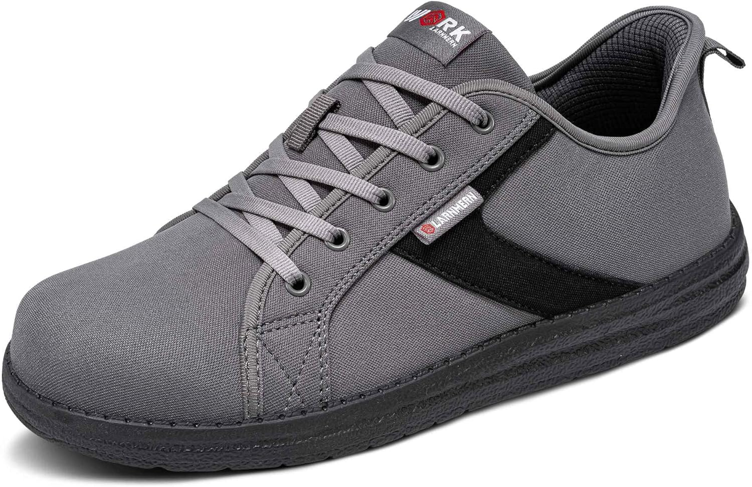 LARNMERN Steel Toe Shoes Men Hands Free Work Shoes Slip on Safety Toe Sneakers Lightweight Comfortable Walking