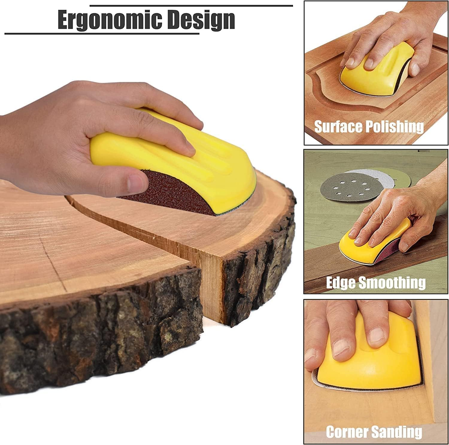 2Pcs Mouse Hand Sanding Pad Hook and Loop Sanding Block,Sanding Mouse Hand Sander Blocks,Hand Sanding Blocks,Hook Loop Sanding Block Foam Hand Sander Backing Pads,Hook and Loop Hand Sanding Block image number 4