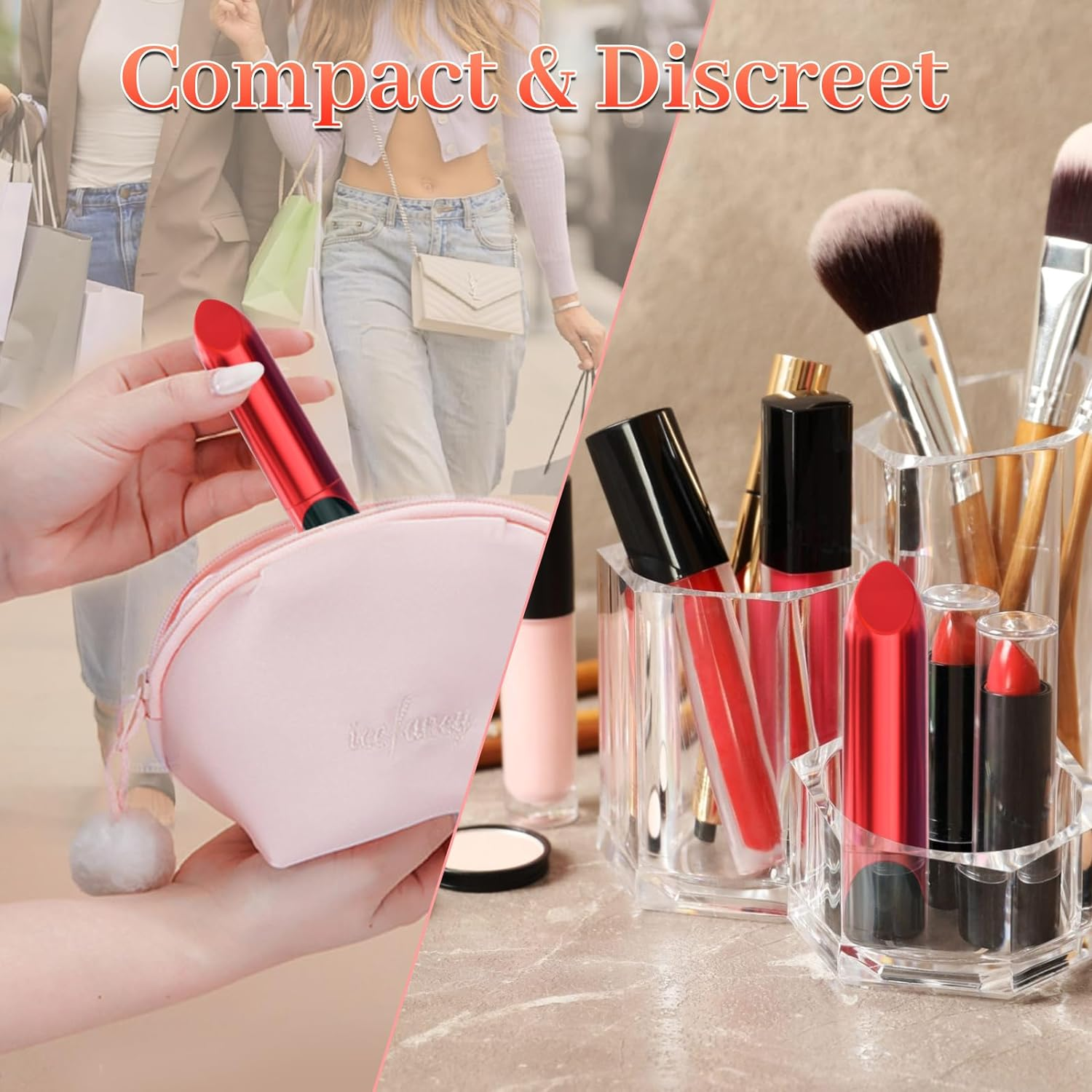 Women Sex Toy Bullet Vibrator - Mini Vibrator for Women Precision G Spot Clitoral Nipple Anal Stimulation with LED Display, 9 Powerful Vibrations, Portable Lipstick Vibrators Adult Sex Toys & Games image number 2