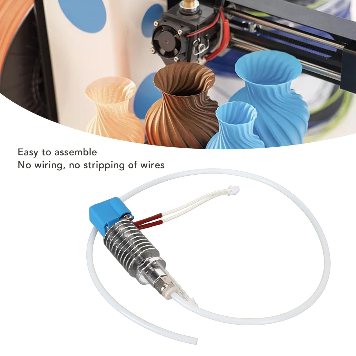 TOPINCN High Accuracy Metal Hotend Kit for Anycub Vyper Kobra plus Max 3D Printers Uniform Heat 3D Printer Hotend Replacement