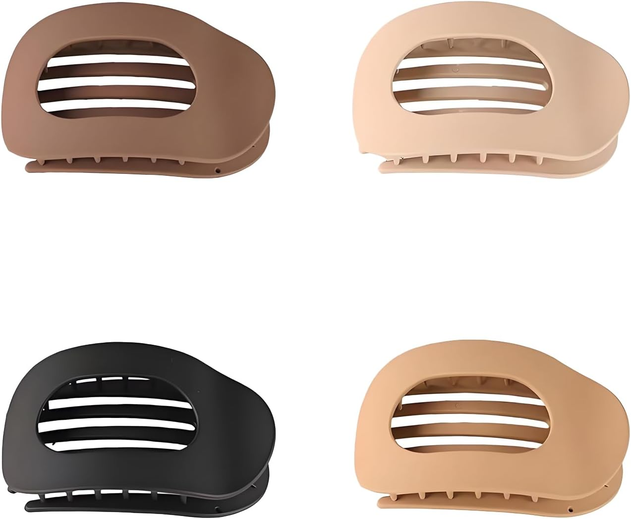 Topbine 4 Pcs Flat Hair Clips for Women,French Design Flat Hair Claws,Fashionable Geometry Hold Lay down Claw Clamps Hair Barrettes Alligator Clip for Thick Thin Hair image number 5