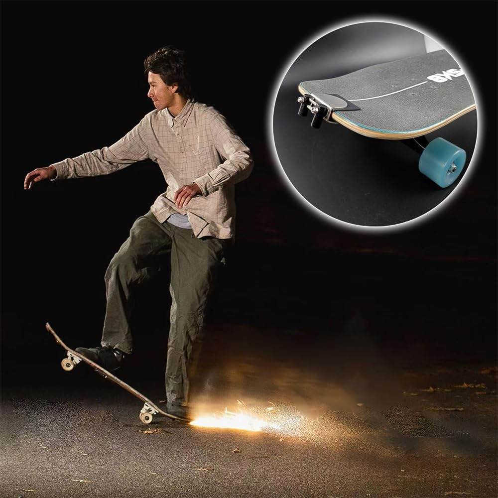 Skateboard Spark Plate, Flint Pad, Sparking Flames Tail Plate Attachment Add Sparking Flames Tail Elevate Your Skateboard Experience Unleash the Thrill Illuminate Your Ride Friction Spark Tool image number 4