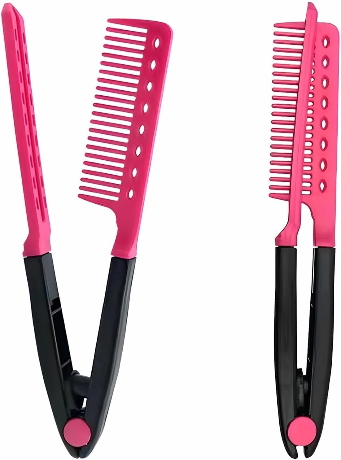 2 Pieces of Straightening Combs, Straightening Combs, Grip Firmly, Say Goodbye to Tangles, Comb Smoothly, Create Your Own Style.(Peach Red)