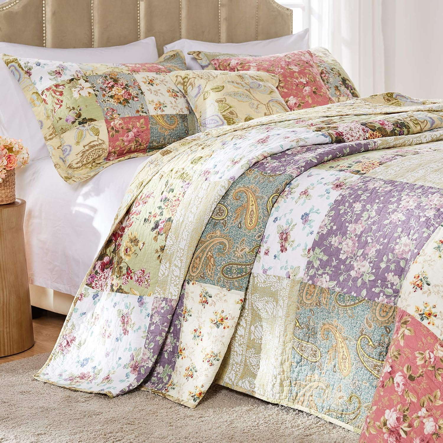 Greenland Home Blooming Prairie Bedspread Set, King, Multi image number 4