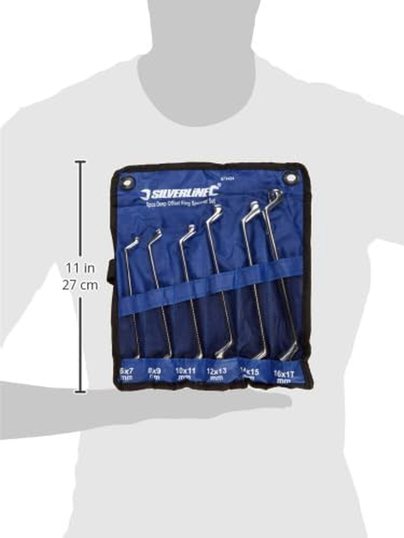 Silverline 673424 Deep Offset Ring Spanners Set 6Pce 6-17 Mm image number 3