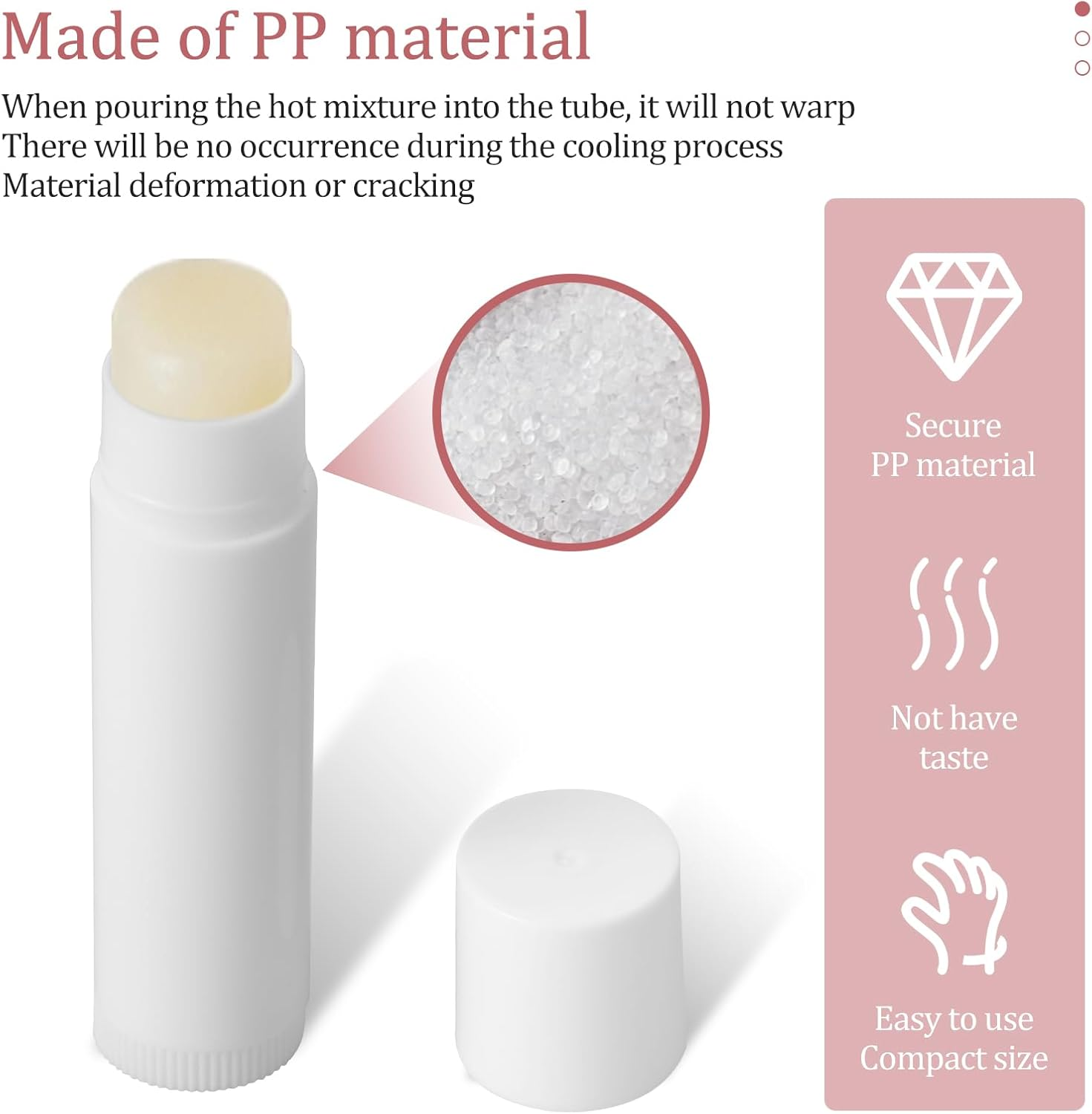 Awobepl Plastic Twist up Lip Balm Tube Compact Multipurpose Empty Lipstick Tube with Filling Tray Spatula for DIY Solid Perfume (Pink White) image number 1