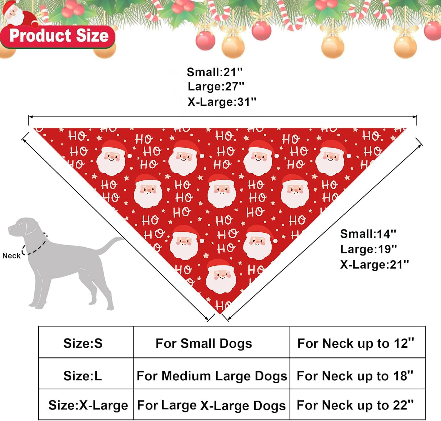 Christmas Dog Bandanas, 3 Pack Christmas Tree and Santa Claus Dog Scarf for Boy and Girl, Premium Durable Fabric, Holiday Bandana for Small Medium Large Dogs image number 5